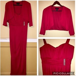 R & M RICHARDS 2 Piece Red Evening Gown Dress
